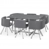 Ensemble Table de repas avec 4 chaises Design MADRID Gris