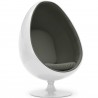 FAUTEUIL EGG OEUF BLANC & PU GRIS