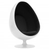 FAUTEUIL EGG OEUF BLANC & PU NOIR